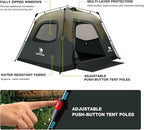 CAMEL CROWN Instant Tents for Camping 4-6 Person Tent Waterproof Easy Setup Sets Up in 60 Seconds Backpacking Tents with Carry Bag for Outdoor Hiking