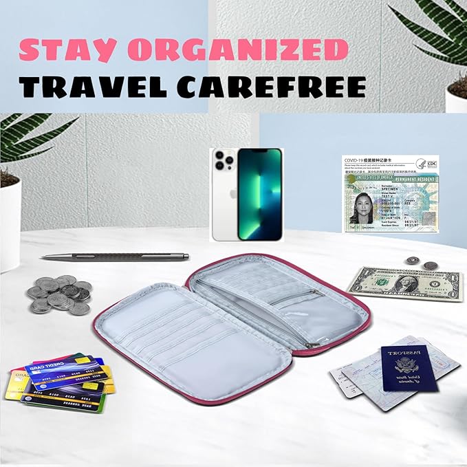 Amazing,Practial Secure Passport Holder Family, Women Rfid BlockingWallet, Travel Wallets, Waterproof Passport Holders Bag for Men Traveling, Travel Document Organizer Credit Cards Case
