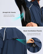 Men's Cycling Rain Jackets Waterproof Running Bike Windbreaker Lightweight Packable Hooded Jacket