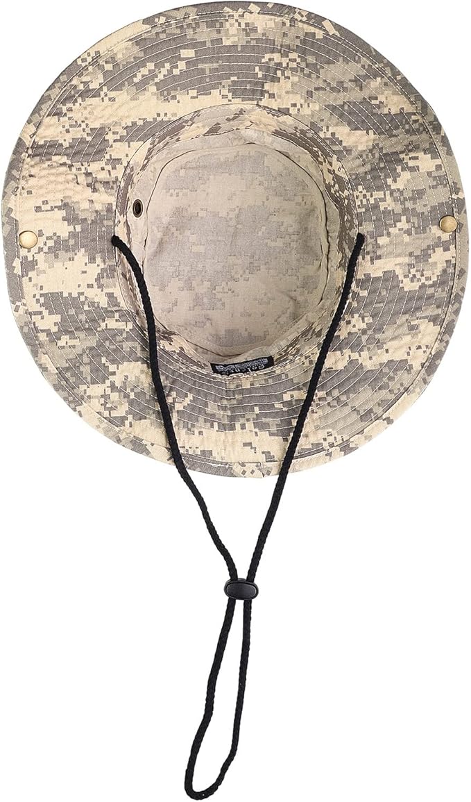 Wide Brim Hiking Fishing Safari Boonie Bucket Hats 100% Cotton UV Sun Protection for Men Women Outdoor Activities