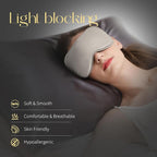 ZIMASILK Adjustable 100% 22 Momme Mulberry Silk Sleep Mask for Sleeping, Filled with Premium Mulberry Silk, Softest & Breathable Eye Sleeping Mask (Beige)