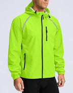 Men's Cycling Rain Jackets Waterproof Running Bike Windbreaker Lightweight Packable Hooded Jacket
