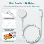 Upgraded Apple Watch Charger, Magnetic Fast Charger, USB C Charger Block Plug Adapter with 3.3FT iWatch Portable Wireless Fast Charging Cable Cord for iWatch Series Ultra/9/8/7/6/SE/SE2/5/4/3