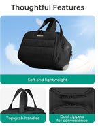 BAGSMART Travel Toiletry Bag, Lightweight Large Wide-open Travel Bag for Women, Puffy Cosmetic Makeup Bag Organizer with Handle for Accessories,Essentials, Toiletries, Black