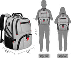 YOREPEK Travel Backpack, Extra Large 50L Laptop Backpacks for Men Women, Water Resistant College Backpack Airline Approved Business Work Bag with USB Charging Port Fits 17 Inch Computers, Light Grey