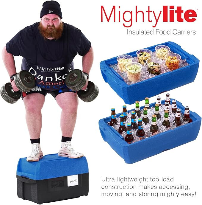 Metro Mightylite ML180XL Top Load Insulated Food Carrier - Professional-Grade Multipurpose Pan Carrier, Insulated Cooler and Food Warmer with Extra Capacity Lid - 45 qt or 5 Pan Capacity