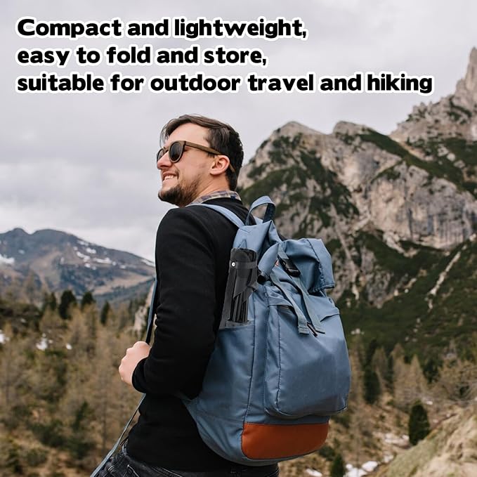 Portable Folding Camping Stool, Travel Fishing Chair Quad Frame Camping Chair Maximum Weight 290 lbs Lightweight Outdoor Folding Garden Chair for Hunting, Hiking, Party, Beach and Painting (Black)