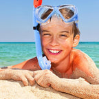 Kids Snorkel Set Dry Top Snorkeling Gear for Kids Youth Boys Girls Junior Age 5-15,Tempered Glass Swimming Diving Mask and Snorkel Set 180 Degree Panoramic View