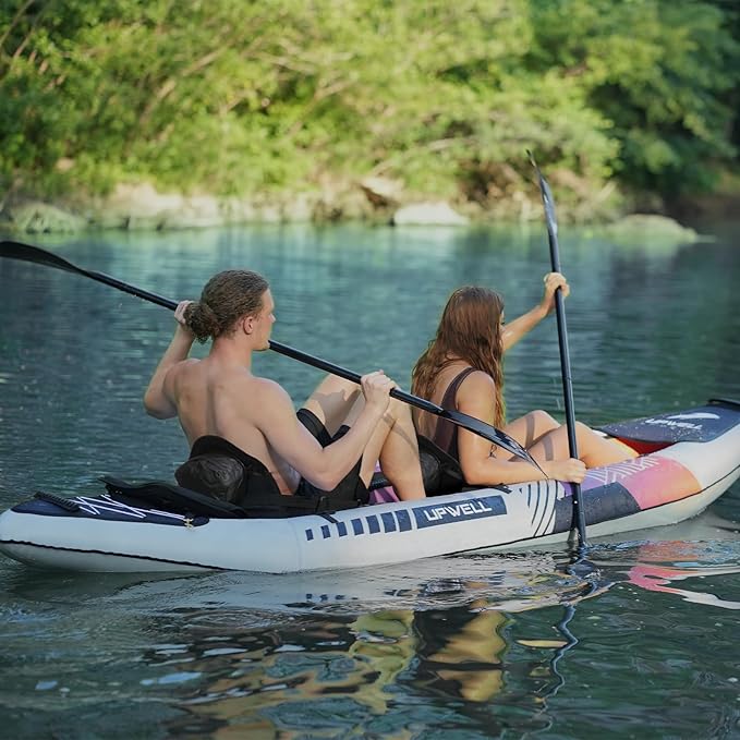 UPWELL Universal Kayak Seat with Detachable Storage Bag & 4 Adjustable Strap, Paddle Board Seat with Memory Foam Padded and Backrest for Kayak, Canoe, Sup