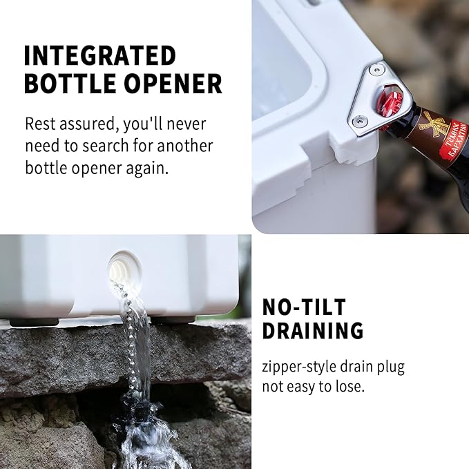 EchoSmile 25/30/35/40/60/75 Quart Rotomolded Cooler, Built to Stand up to The Rigors of The Journey