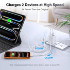 [2-Pack] 40W USB C Charger Block, 4-Port Type C Fast Charging Brick Dual PD&QC Wall Plug Adapter Power Brick for iPhone 13/14/15/16/17/Pro Max/Plus/iPad/Airpods/iwatch/Samsung Galaxy