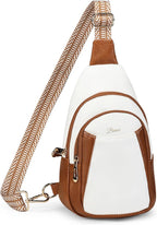 Crossbody Bags for Women Anti Theft Vegan Leather Sling Bag RFID Blocking Chest Bag for Travel