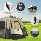 CAMEL CROWN Instant Tents for Camping 4-6 Person Tent Waterproof Easy Setup Sets Up in 60 Seconds Backpacking Tents with Carry Bag for Outdoor Hiking