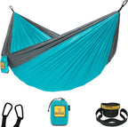 Wise Owl Outfitters Camping Hammock – 500lbs Portable Hammock with Tree Straps - Travel, Backpacking, Hiking, Outdoors Camping Gear - Single or Double