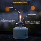 CAMPINGMOON Gas Candle Lantern w/ EN417 Lindal Valve Standrad Camping Canister T-1D