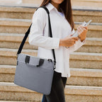 15.6-16 Inch Laptop Sleeve Shoulder Bag Notebook Chromebook Computer Carrying Case Compatible with 15.6 inch Acer Asus Dell HP Thinkpad, Gray