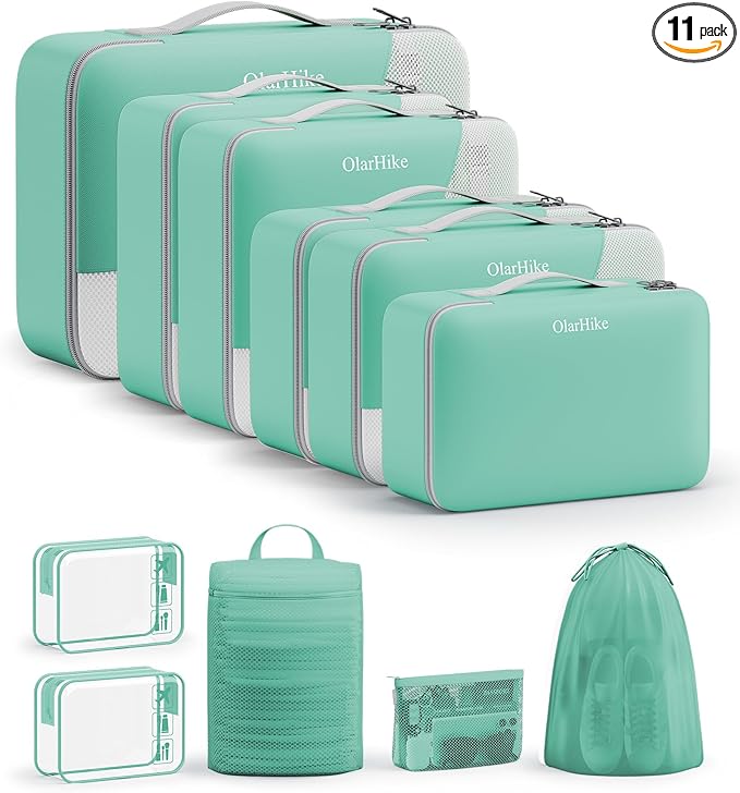 11 Set Packing Cubes for Travel, Gifts for Women Mom,Anti-Tearing Suitcase Organizer,OlarHike Vacation Essentials & Accessories for Cruise Ship