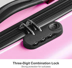 24 Inch Kid Ride Suitcase,Kid Luggage Seat Ride With Lock - Kids Travel Trolley With Safety Belt, Kids Luggage With Wheels Child Stroller Spinner Luggages, ABS+PC (Pink, 6-12 Years)