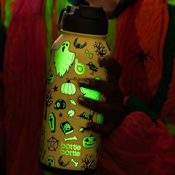 BOTTLE BOTTLE 32oz Insulated Water Bottle Stainless Steel Sport Water Bottle with Straw Dual-use Lid Design for Gym with Pill Box