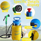 Finderomend Portable Shower for Camping with 7 Spray Modes, Hand Press Camping Shower with Removable Hose and Shower Head,Pressure Rinse Kits for Hiking Traveling Garden Beach Pet Shower