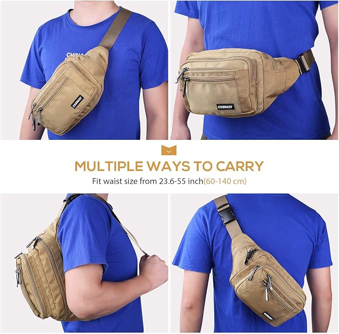 CXWMZY Fanny Packs For Women & Men Waist Pack Hip Bum Bag with Multi-Pockets Large Capacity Waterproof Casual Bum Bag for Disney Traveling Casual Cycling Running Hiking