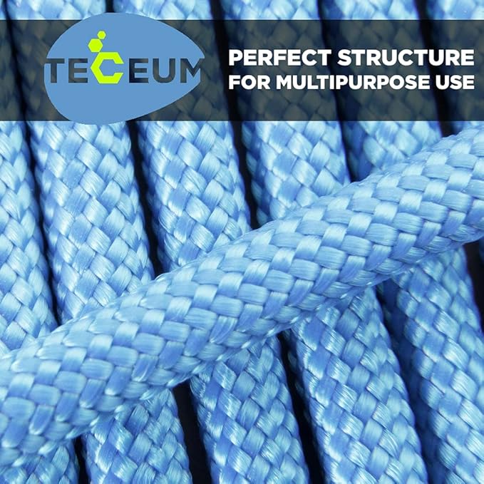 TECEUM 5/32" Paracord Rope 1000 – 1000ft / 200ft / 100ft / 50ft – Tactical Parachute Cord 4mm – 45+ Colors – Nylon String for Survival & Camping Gear – Stripe Cord for Survival – Utility Rope