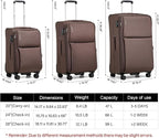 Hanke 28 Inch Luggage Softside Expandable Suitcases with Spinner Wheels, Travel Checked Luggage for Women Men(Coffee)