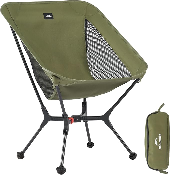 Naturehike YL01 Snap Camping Chair, 1 Second Setup Frame, 441lb Capacity, Portable Backpacking Chair with Storage Bag, Lightweight & Compact Folding Camp Chair for Backpacking Camping Fishing