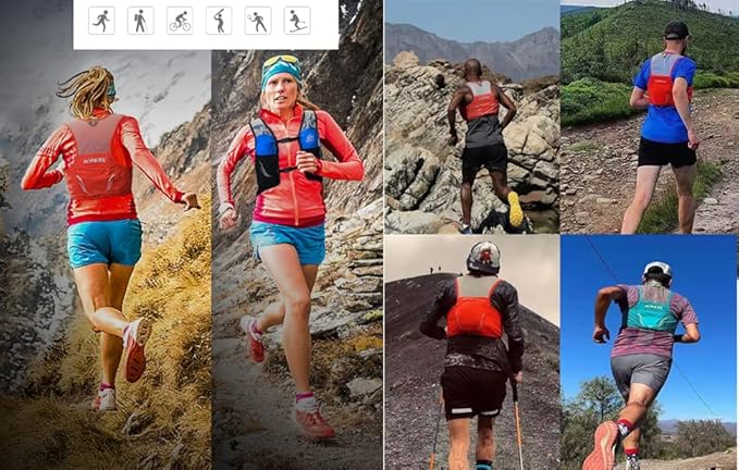 Lovtour Hydration Race Vest,2.5L Running Vest Lightweight Pack with 2 Soft Water Bottles Bladder for Marathoner Running Race Cycling Hiking Camping Biking