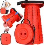 Fishboy Upgraded Square Collapsible Stool, 400lbs Max Weight, Lightweight But Sturdy, Portable Retractable Folding Telescoping Foldable Camping Stool for Adults Outdoor Fishing Hiking Travel BBQ