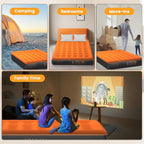 Queen Air Mattress with Built-in USB Rechargeable Pump, 10’’ Blow up Mattress for Adults, 600 LBS Portable Air Bed,Camping Inflatable Mattress for Guest, Camping, Home & Travel, Carry Bag Included