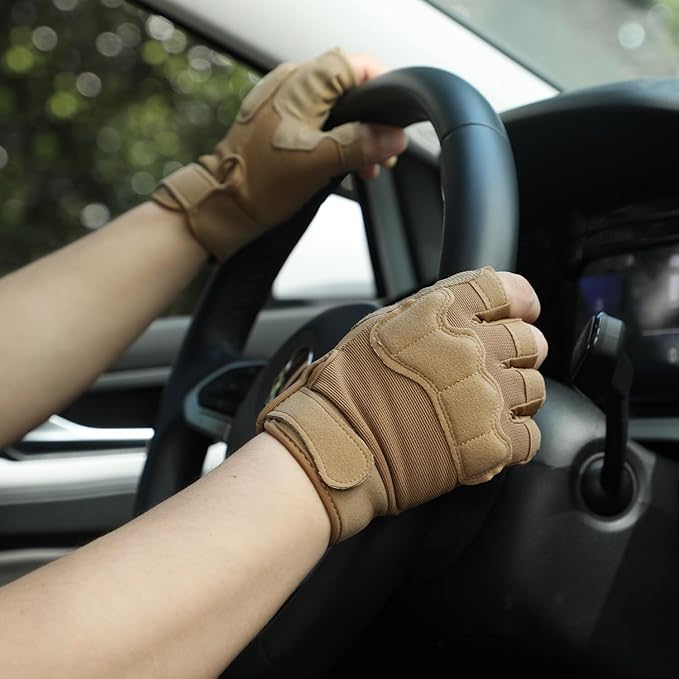 FIORETTO Fingerless Gloves for Airsoft Shooting Half Finger Hunting Hiking Cycling Driving Motorcycle Climbing Work Gloves M210603