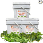 NuManna Triple Pack Freeze-Dried 3 Vegetables Buckets 300 Servings Contains Peas, Green Beans & Broccoli | Non-GMO, No Preservatives, No MSG Camping & Emergency Survival Food with 25 Years Shelf Life