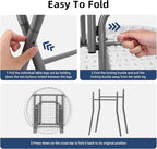 28in Cocktail Table White High Top Folding, Round Portable Bar Height Folding Table with Removable Legs, Indoor Outdoor Banquet for Parties, Commercial, Speech, School