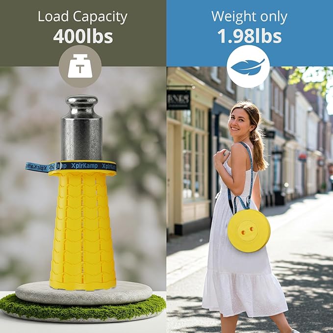 Upgraded Thickened Collapsible Stool, Portable Folding Stool Chair Lightweight But Sturdy Foldable Camping Stool, Retractable Telescopic Seat for Picnics Fishing Hiking BBQ (2, Yellow)