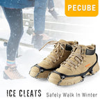 Ice Cleats for Shoes and Boots Traction Cleats Men Women Boot Chains Crampons for Anti Slip Outdoor Shoveling Hiking Walking on Snow and Ice