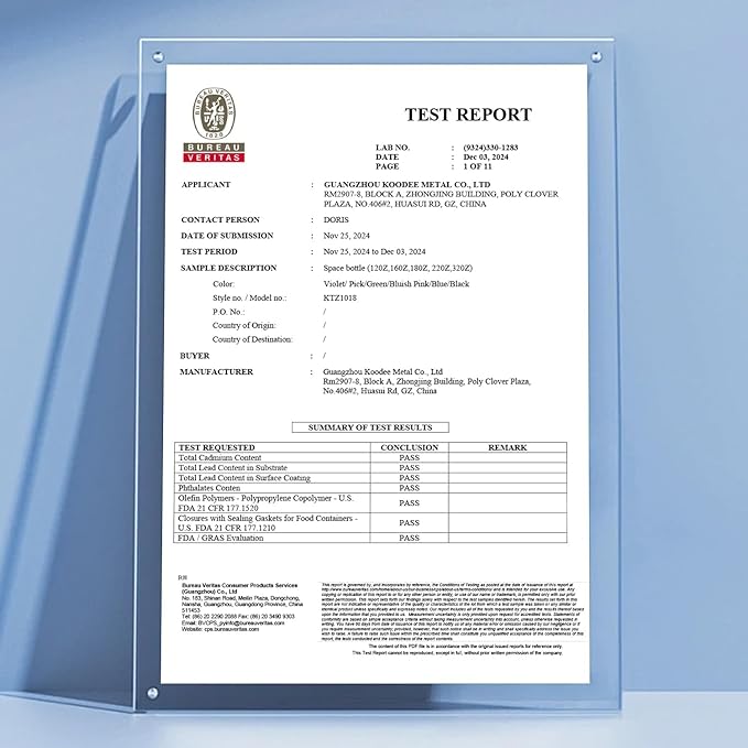 koodee Insulated Water Bottle, 22 oz Stainless Steel Double Wall Vacuum Wide Mouth Sport Bottle with Leakproof Spout Lid （Bby Blue）