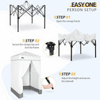 EAGLE PEAK Flex Ultra Compact 4x4 Pop-up Canopy, Sun Shelter, Changing Room, Portable Privacy Canopy Cabana for Pool, Fashion Photoshoots, or Camping, White