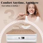 Air Mattress Queen with Built in Pump, 18 inch Luxury Double High Air Bed Fast Inflation/Deflation, Portable Inflatable Blow up Mattress with Carry Bag for Camping, Home&Guests, 650lb MAX