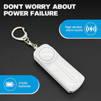 Safesound Personal Alarm: Your 130dB Self-Defense Companion - Keychain Emergency LED Flashlight - Security and Protection for Women, Girls, Kids, and The Elderly (White, 1)