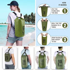 Dry Bag Waterproof Backpack 5L/10L/20L/30L Roll Top Waterproof Bag,Floating Dry bags for Kayaking,Swimming,Boating,Camping,Beach.