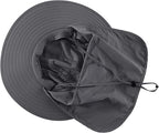 Home Prefer UPF 50+ Mens Wide Brim Fishing Hat with Neck Flap Sun Hat for Men Women Sun Protection Cap