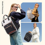 LOVEVOOK Laptop Backpack for Women Work Bag with Large Capacity Cup Side Pocket, 15.6 Inch Waterproof Computer Backpacks Purse, College Bookbag for School, Business, Teacher, Travel