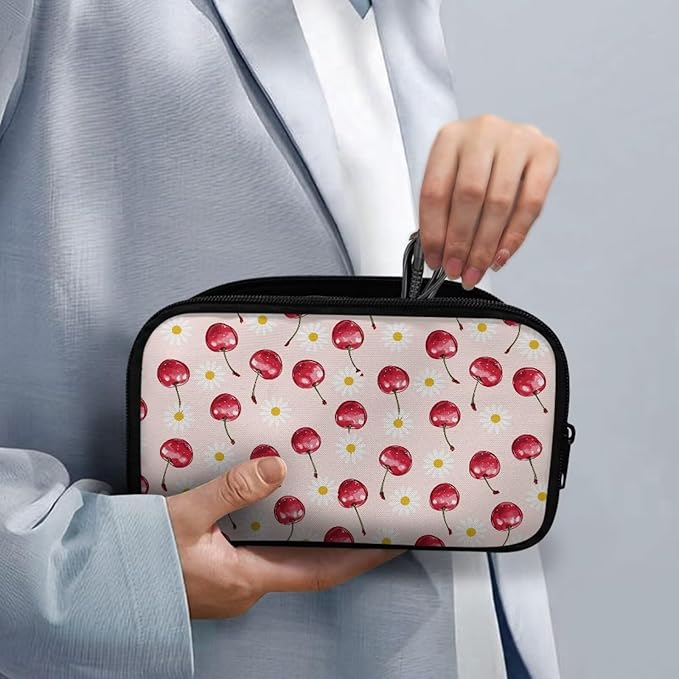 Cherries Travel Cord Organizer Case Cord Organizer Travel Large Storage Bag holds Phone Power Bank SD Card Tech Accessory Electronic Accessories Carry Case