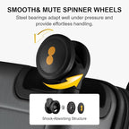 LEVEL8 Checked Luggage, Large Suitcase, Lightweight Luminous Textured Tsa Approved Medium Hardside Luggages with 8 Spinner Wheels, 24 Inch, Dark Grey