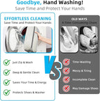 Shoe Washing Machine Bag | Laundry Shoe Bag for Washer and Dryer, 2pcs Reusable Shoes Cleaner Bags, Chenille Microfiber for Sneakers Tennis Shoes, Zipper with Lock Ring