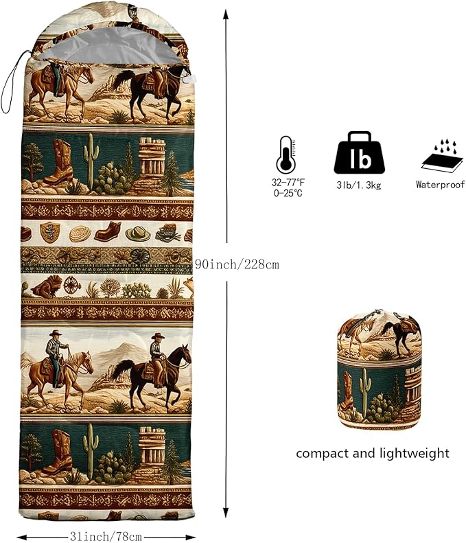 QOOMO Animals Camping Sleeping Bags,3 Season Warm & Cool Weather,Lightweight,Waterproof Sleeping Bags for Adults & Kids,Traveling,and Outdoors,Camping Gear Equipment