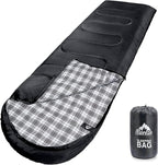 MEREZA Flannel Sleeping Bag for Adults XL, Large Wide Sleeping Bags for Camping Mens Warm Cotton Sleeping Bag 4 Season Warm & Cool Weather