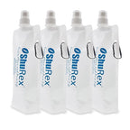4 Pack 20oz/ 600ml Collapsible Water Pouch for Sawyer Squeeze Mini Water Filtration System, Compatible with Membrane Solutions and Other Water Filter Straw; Foldable Water Bottle, Reusable, BPA-Free