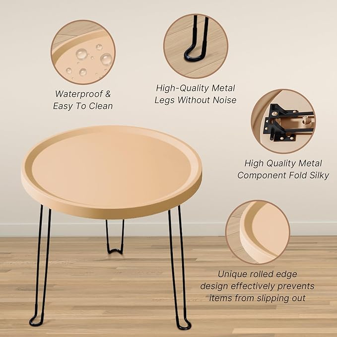 Home or Outdoor Multi-Functional Folding Portable Space-Saving Table (Brown)